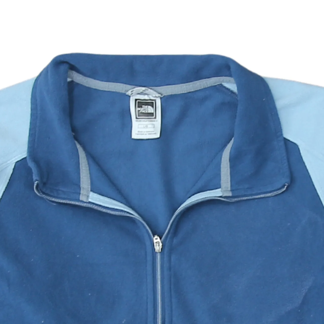 The North Face Blue Fleece Jumper Women’s Large Quarter Zip Embroidered Logo Pullover Top sold by Vintage Club product image thumbnail 3