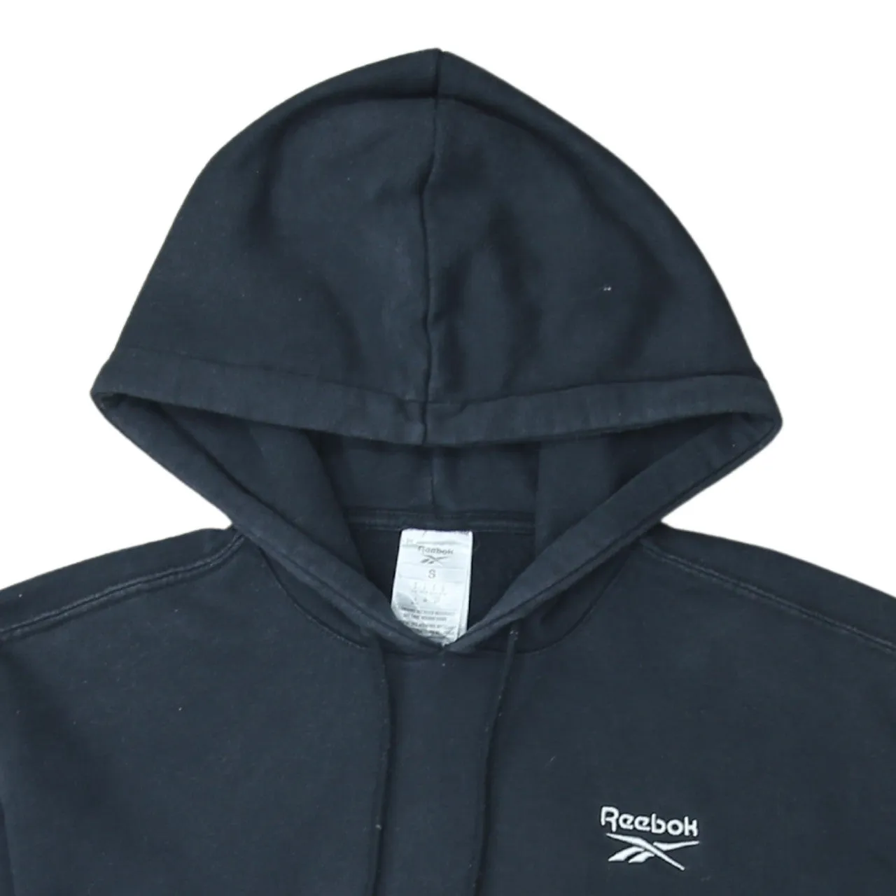 Reebok 90's Drawstring Pockets Pullover Hoodie Small Black sold by Vintage Club product image thumbnail 3