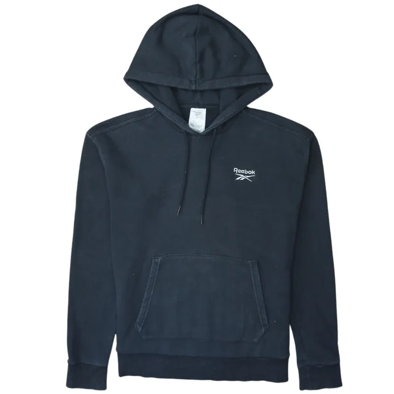 Reebok 90's Drawstring Pockets Pullover Hoodie Small Black sold by Vintage Club