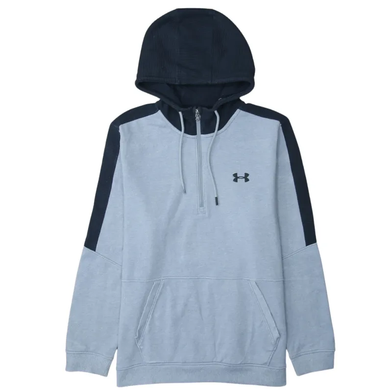 Under Armour Grey Half Zip Hoodie Men's Large Embroidered Logo Front Pocket Pullover Sweatshirt sold by Vintage Club
