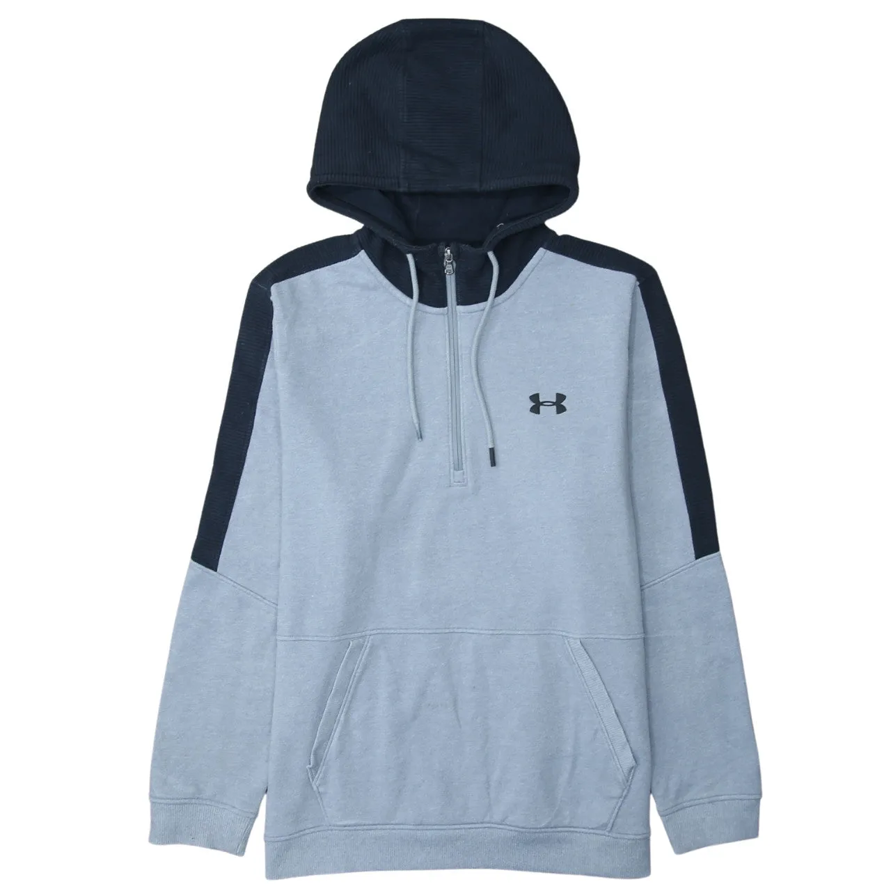 Under Armour Grey Half Zip Hoodie Men's Large Embroidered Logo Front Pocket Pullover Sweatshirt sold by Vintage Club