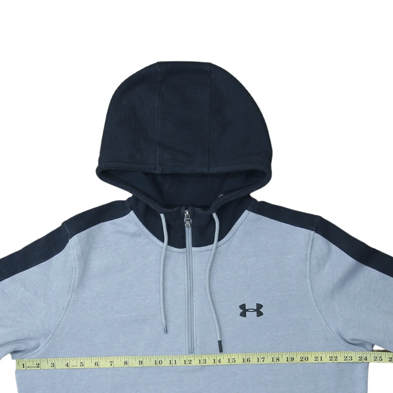 Under Armour Grey Half Zip Hoodie Men's Large Embroidered Logo Front Pocket Pullover Sweatshirt sold by Vintage Club product image thumbnail 5