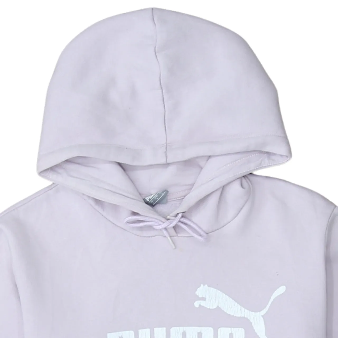 Puma Lilac Pink Hoodie Women’s Large Printed Logo Front Pocket Pullover Sweatshirt sold by Vintage Club product image thumbnail 3