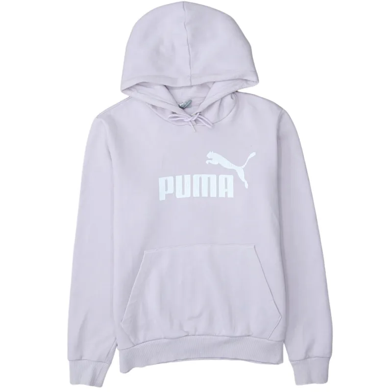Puma Lilac Pink Hoodie Women’s Large Printed Logo Front Pocket Pullover Sweatshirt made by Puma