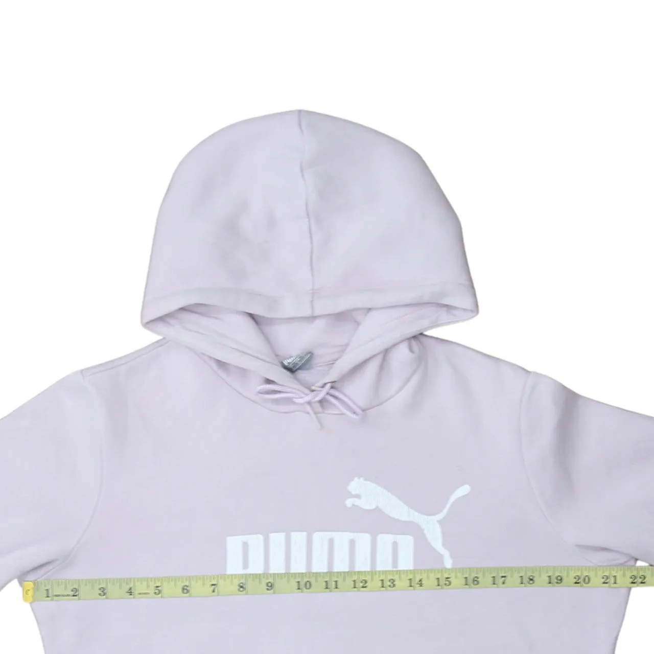 Puma Lilac Pink Hoodie Women’s Large Printed Logo Front Pocket Pullover Sweatshirt sold by Vintage Club product image thumbnail 5