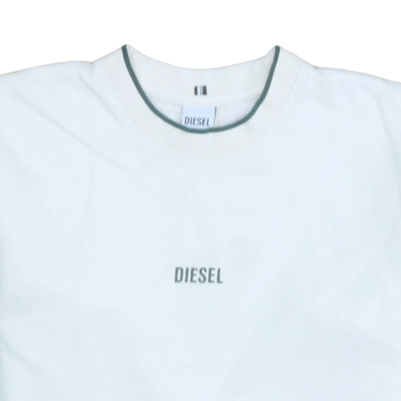 Diesel White Sweatshirt Men's Small Embroidered Chest Logo Crewneck Pullover Fleece Top sold by Vintage Club product image thumbnail 3