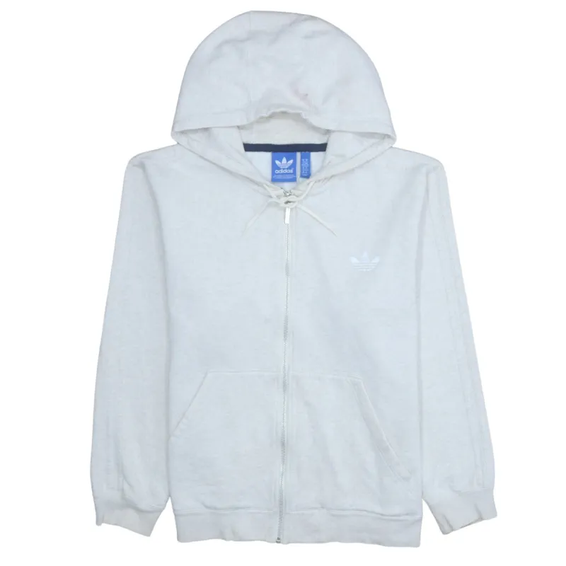 Adidas 90's Drawstring Pockets Full Zip Up Hoodie XLarge White sold by Vintage Club