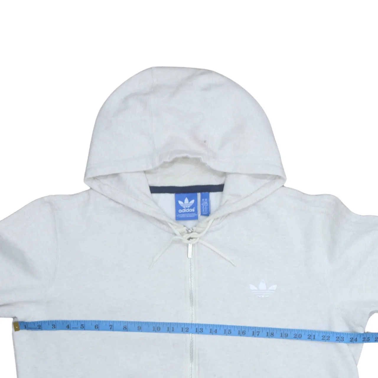 Adidas 90's Drawstring Pockets Full Zip Up Hoodie XLarge White sold by Vintage Club product image thumbnail 5