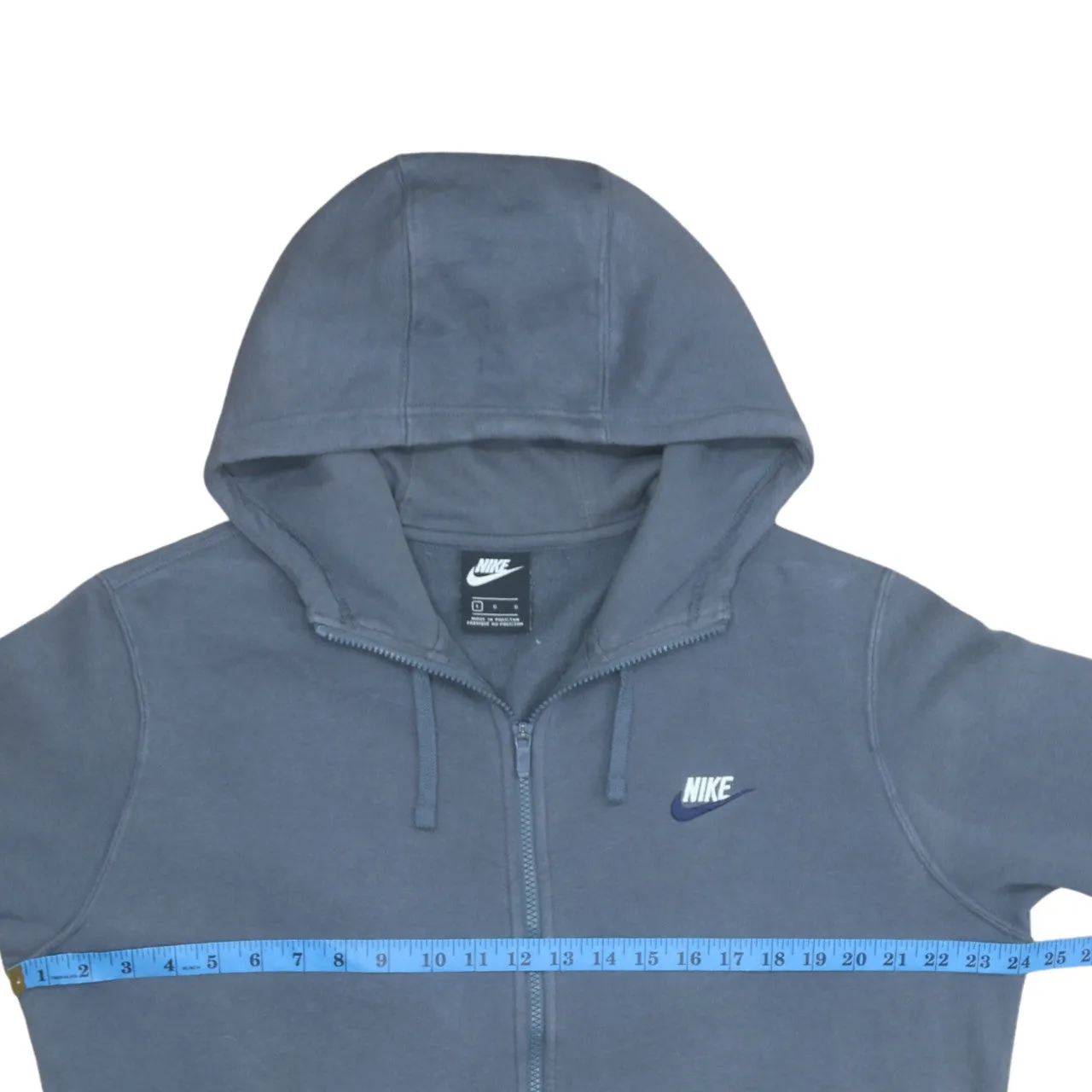 Nike 90's Swoosh Full Zip Up Hoodie Large Grey sold by Vintage Club product image thumbnail 5