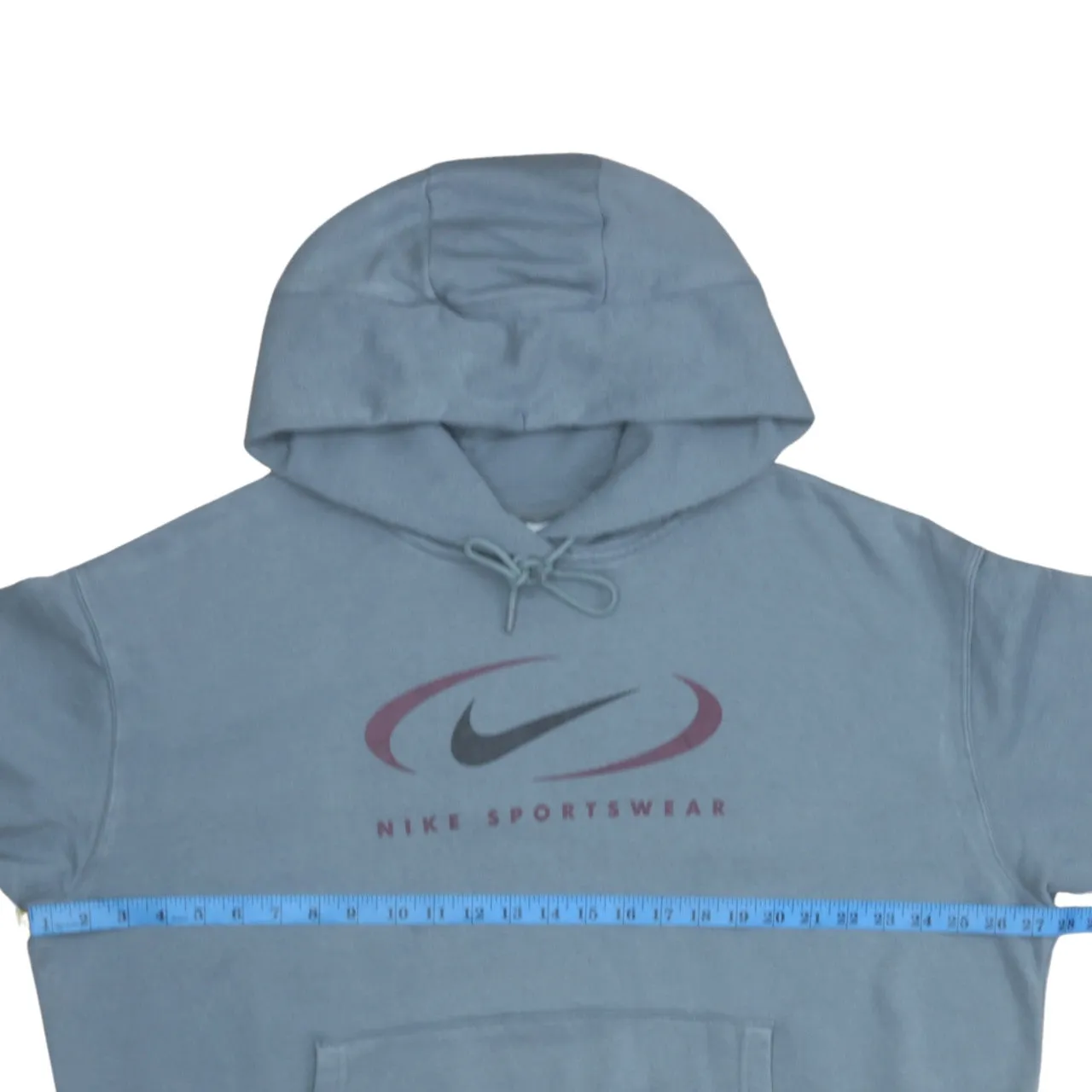Nike 90's Center Middle Swoosh Pullover Hoodie Large Blue sold by Vintage Club product image thumbnail 5