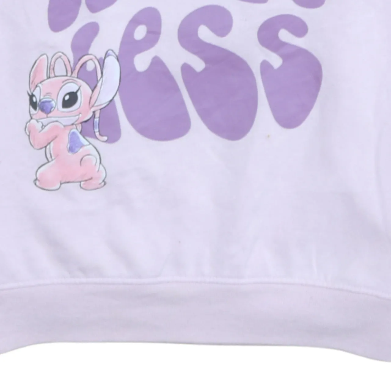 Disney Light Pink Sweatshirt Women’s Medium Printed Smile More Worry Less Character Pullover Top sold by Vintage Club product image thumbnail 4