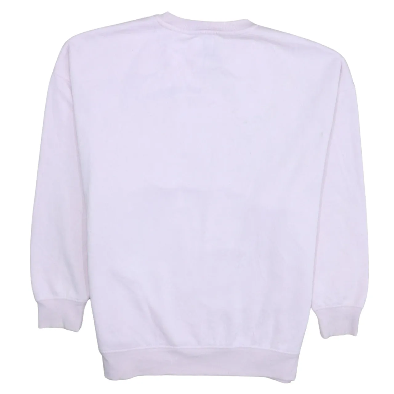 Disney Light Pink Sweatshirt Women’s Medium Printed Smile More Worry Less Character Pullover Top sold by Vintage Club product image thumbnail 2