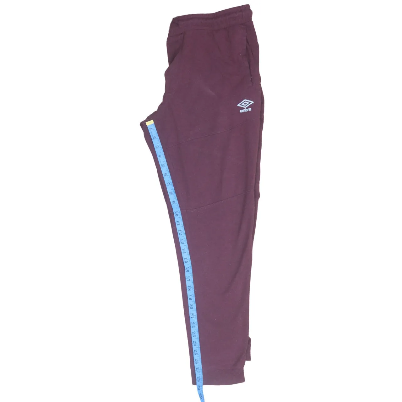 Umbro Burgundy Red Joggers Men’s Large Logo Zip Pocket Elastic Cuff Sweatpants sold by Vintage Club product image thumbnail 5