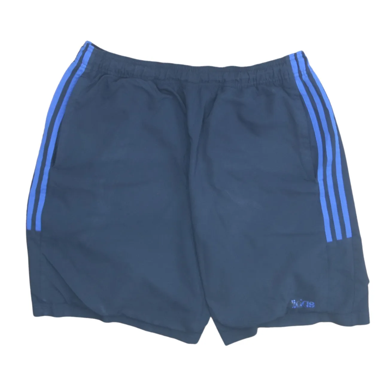 Adidas 90's Elasticated Waistband Drawstrings Baggy Chino Shorts Large Navy Blue sold by Vintage Club
