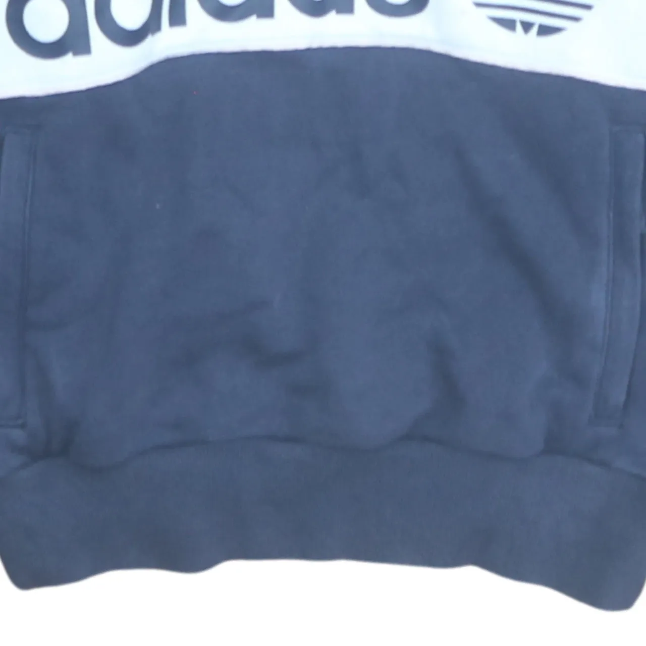 Adidas Navy Blue Hoodie Men's Small Half Zip Big Logo Front Pocket Sweatshirt sold by Vintage Club product image thumbnail 4