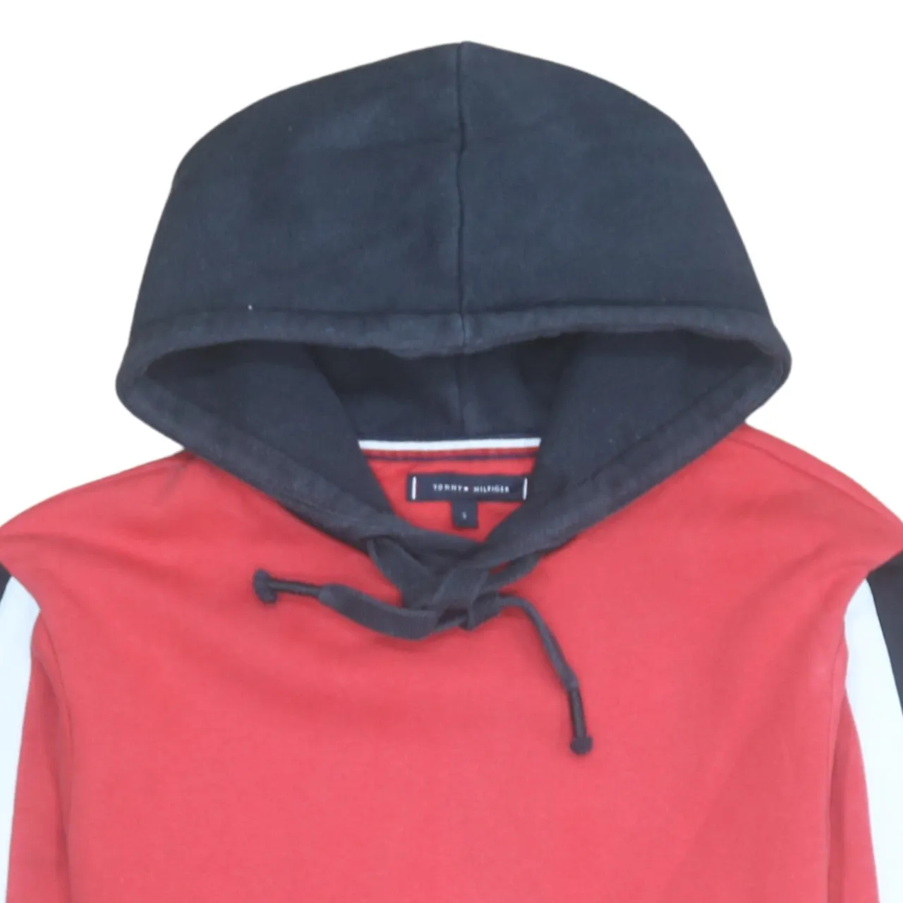 Tommy Hilfiger 90's Drawstring Pockets Pullover Hoodie Small Red sold by Vintage Club product image thumbnail 3