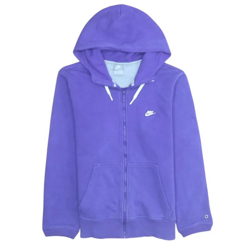 Nike Purple Zip Hoodie Men's Small Embroidered Swoosh Drawstring Hood Pouch Pockets Sweatshirt made by Nike