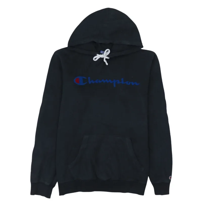 Champion 90's Spellout Pullover Hoodie Medium Black sold by Vintage Club