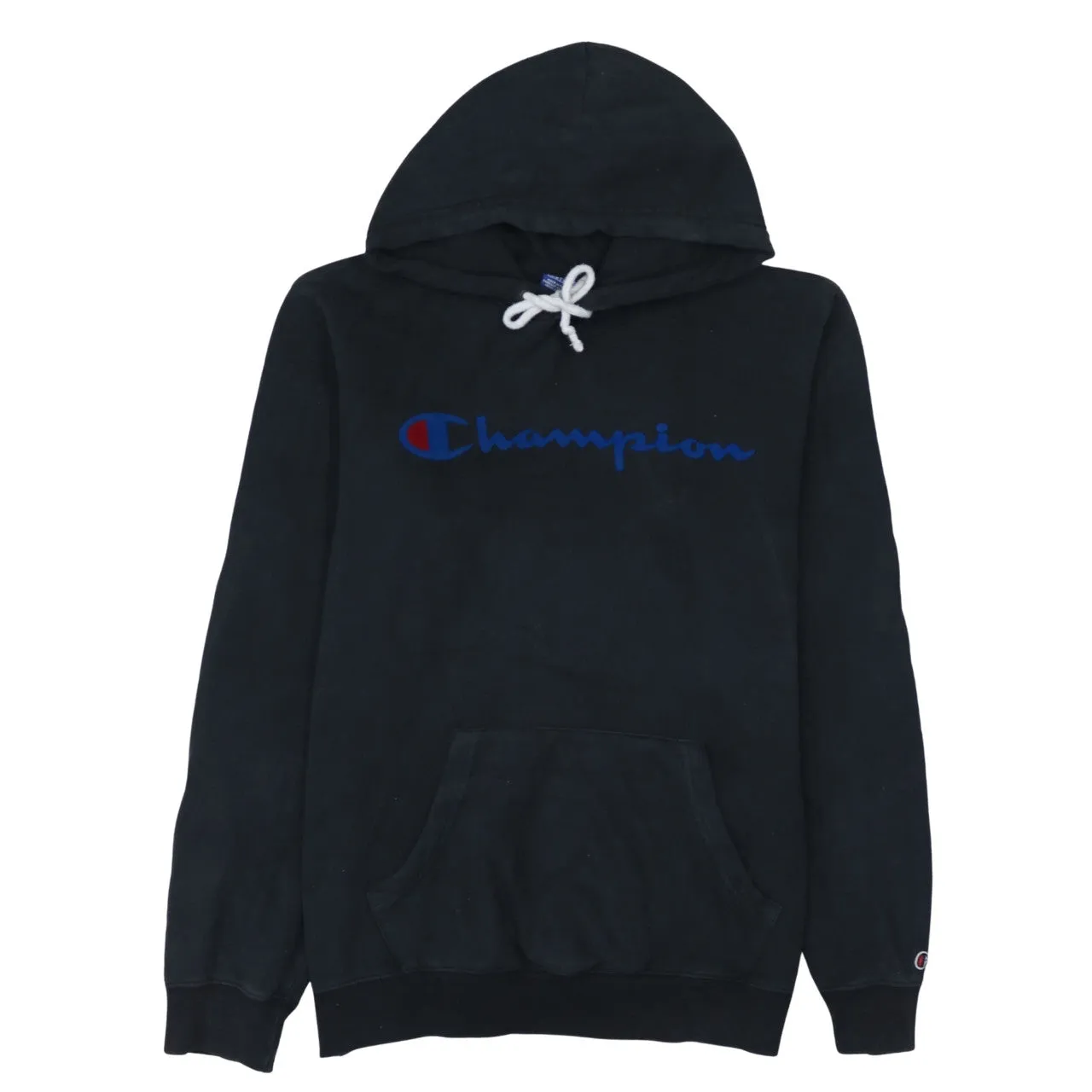 Champion 90's Spellout Pullover Hoodie Medium Black sold by Vintage Club