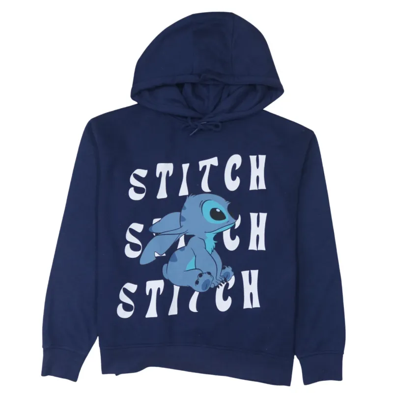 Disney Navy Blue Hoodie Men's Small Stitch Printed Graphic Drawstring Pullover Sweatshirt made by Disney
