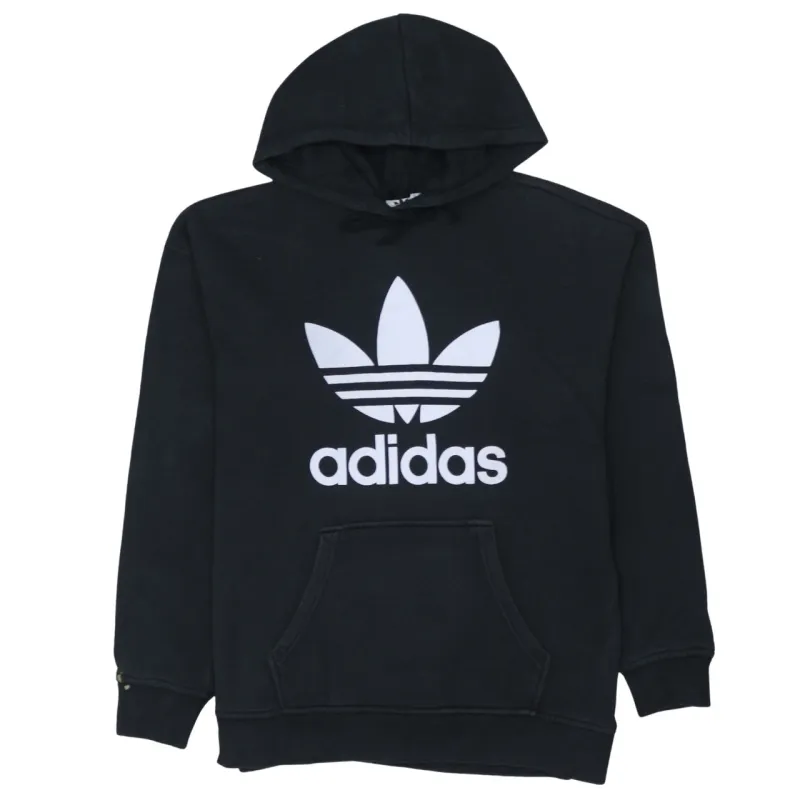 Adidas 90's Spellout Pullover Hoodie Large  Black sold by Vintage Club