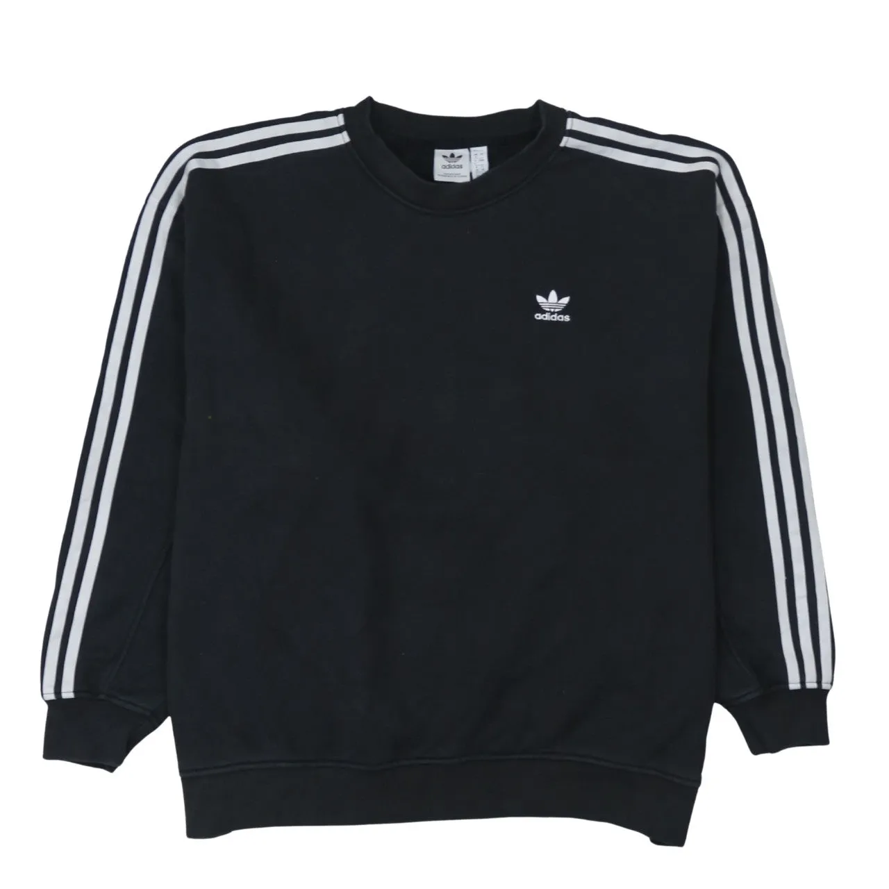 Adidas 90's Striped Sleeve Crew Neck Sweatshirt XXLarge Black sold by Vintage Club