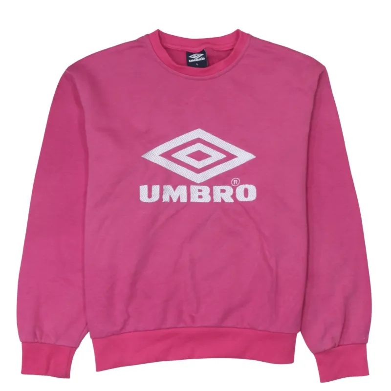 Umbro 90's Spellout Crew Neck Sweatshirt Large Pink sold by Vintage Club