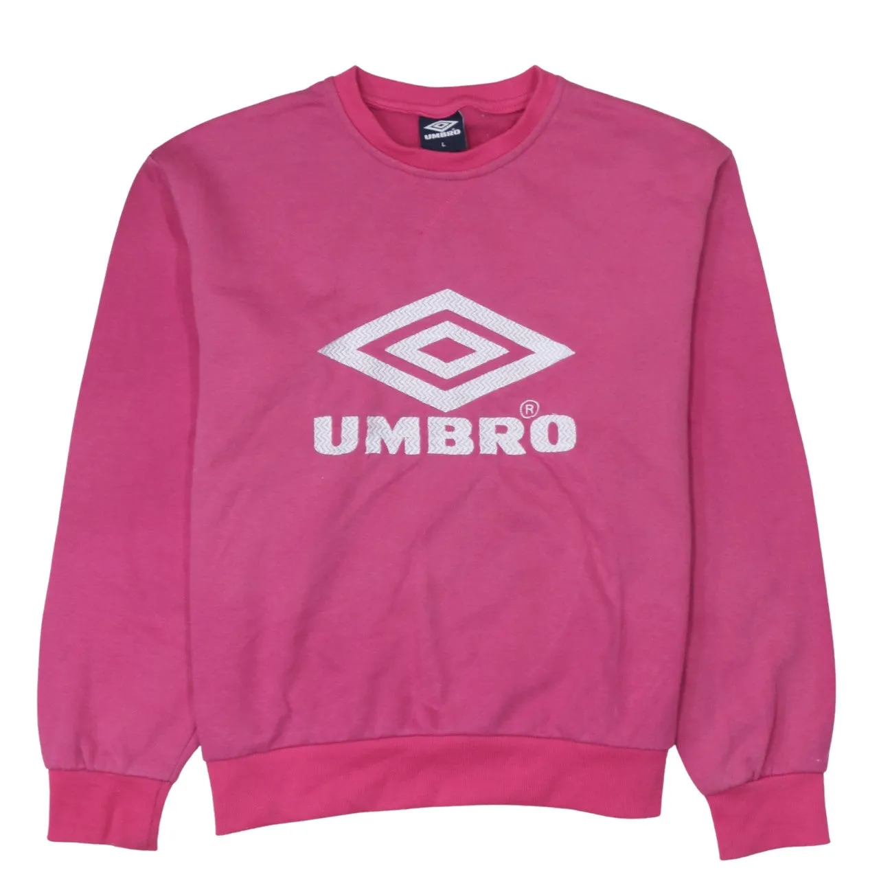 Umbro 90's Spellout Crew Neck Sweatshirt Large Pink sold by Vintage Club