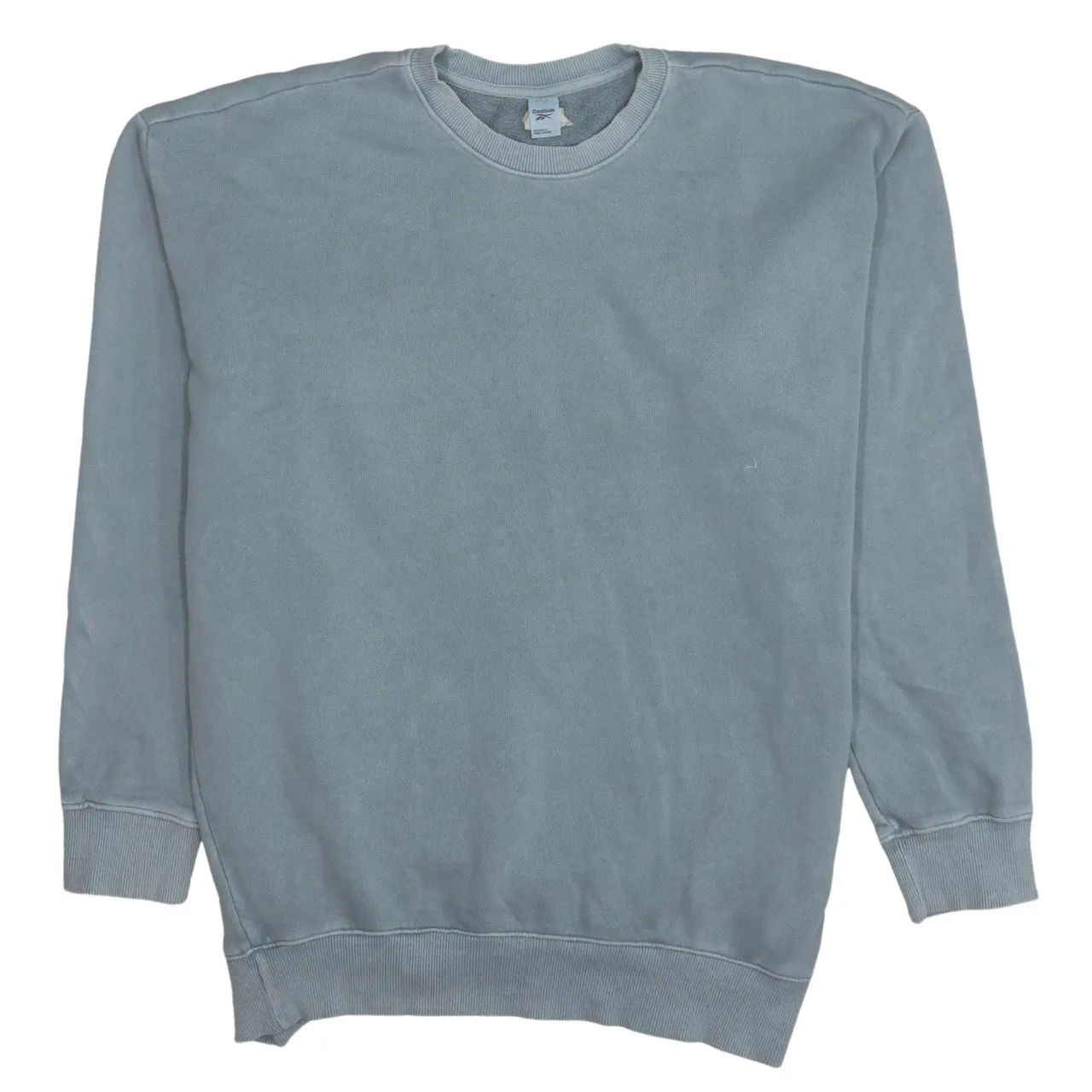 Reebok Faded Grey Sweatshirt Men's Medium Plain Crewneck Ribbed Cuffs Pullover Top sold by Vintage Club