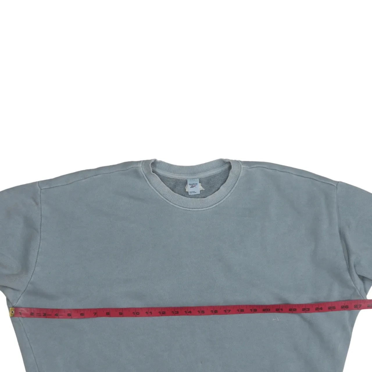 Reebok Faded Grey Sweatshirt Men's Medium Plain Crewneck Ribbed Cuffs Pullover Top sold by Vintage Club product image thumbnail 5