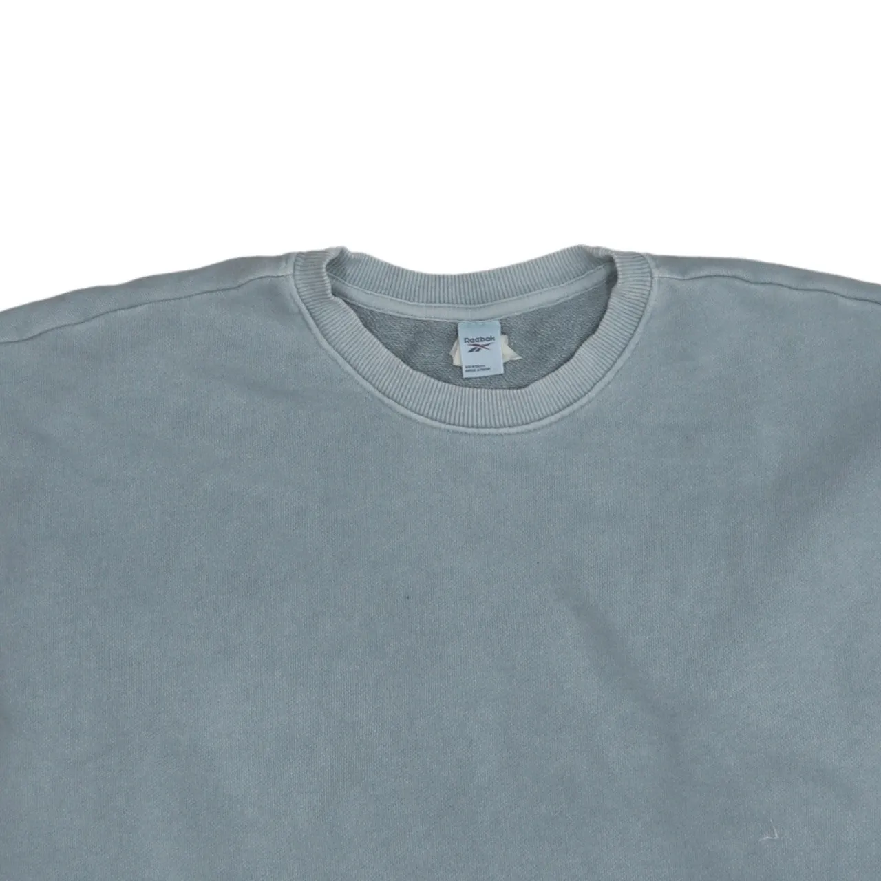 Reebok Faded Grey Sweatshirt Men's Medium Plain Crewneck Ribbed Cuffs Pullover Top sold by Vintage Club product image thumbnail 3