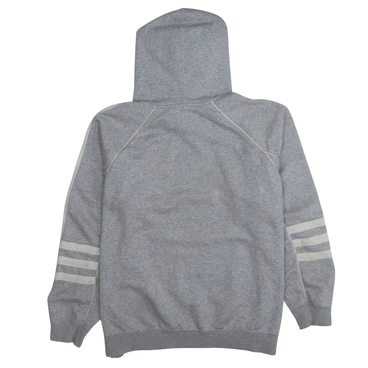 Adidas Grey Hoodie Women’s XLarge Trefoil Printed Logo Three Stripe Sleeve Pullover Sweatshirt sold by Vintage Club product image thumbnail 2