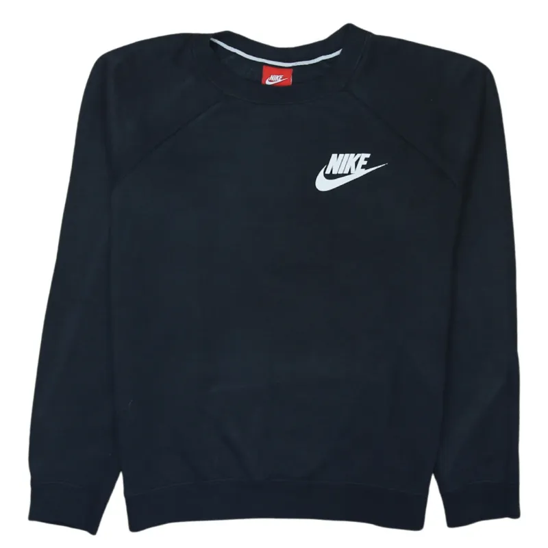 Nike 90's Swoosh Crew Neck Sweatshirt Small Black sold by Vintage Club