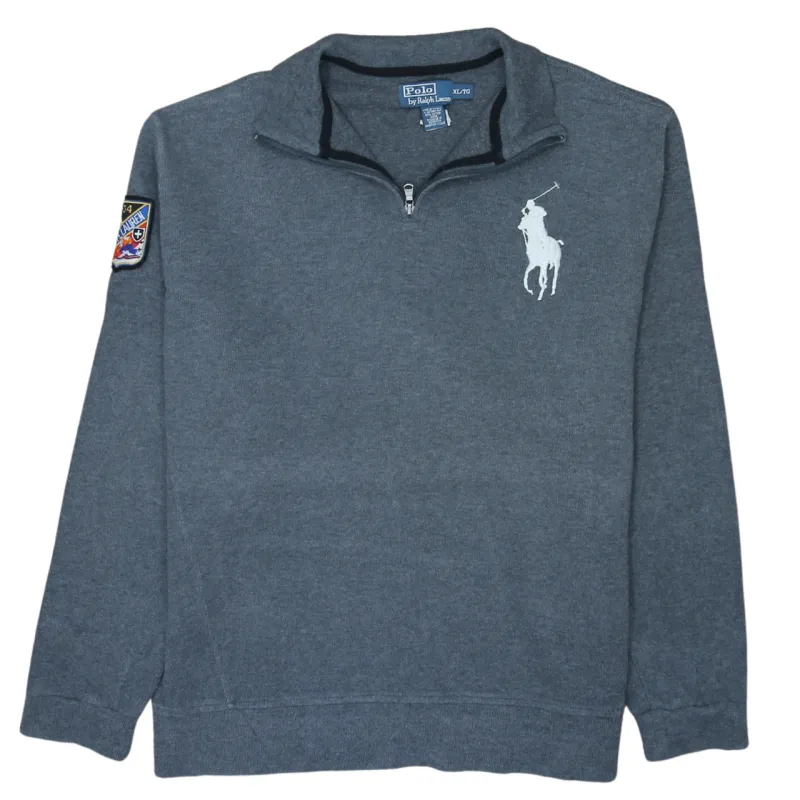 Polo Ralph Lauren 90's Lightweight Quarter Zip Sweatshirt XLarge Grey made by Vintage Club