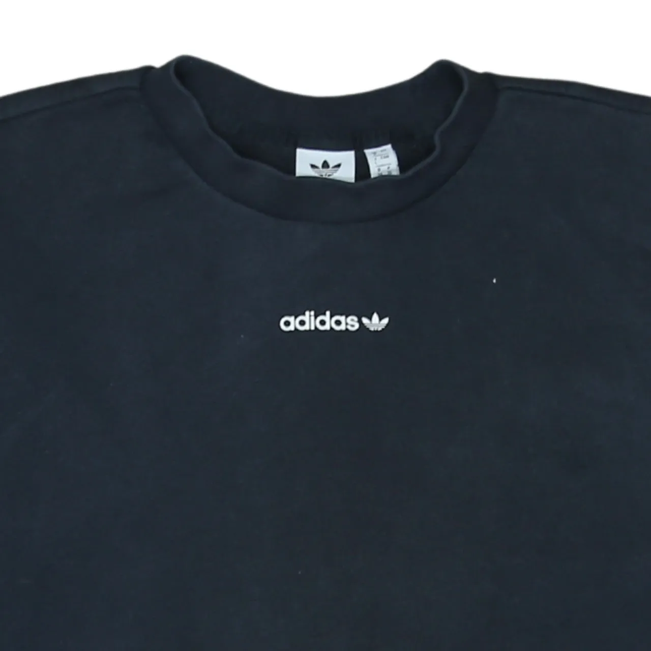 Adidas Black Sweatshirt Women’s Large Embroidered Trefoil Logo Sleeve Print Pullover Jumper sold by Vintage Club product image thumbnail 3