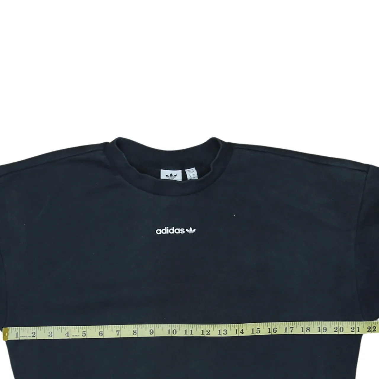 Adidas Black Sweatshirt Women’s Large Embroidered Trefoil Logo Sleeve Print Pullover Jumper sold by Vintage Club product image thumbnail 5