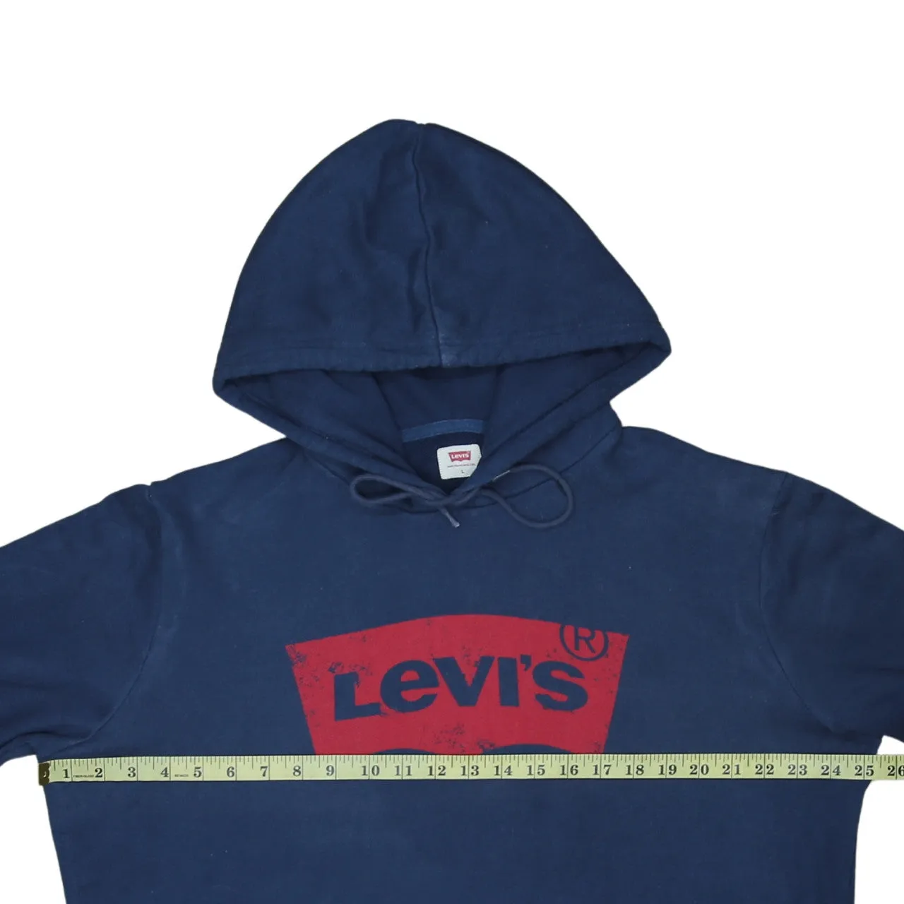 Levi's 90's Spellout Pullover Hoodie Large Navy Blue sold by Vintage Club product image thumbnail 5