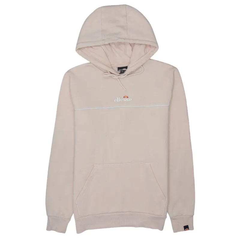 Ellesse 90's Drawstring Pockets Pullover Hoodie Medium Pink made by Ellesse