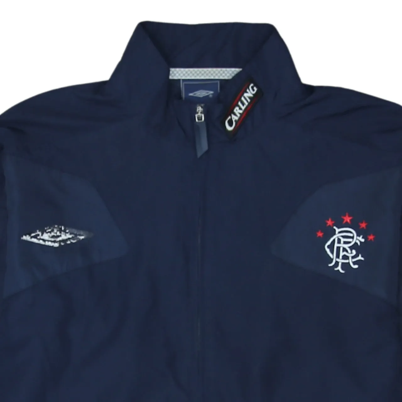 Umbro Navy Blue Windbreaker Jacket Men's Medium Rangers Embroidered Crest Carling Sponsor Track Top sold by Vintage Club product image thumbnail 3