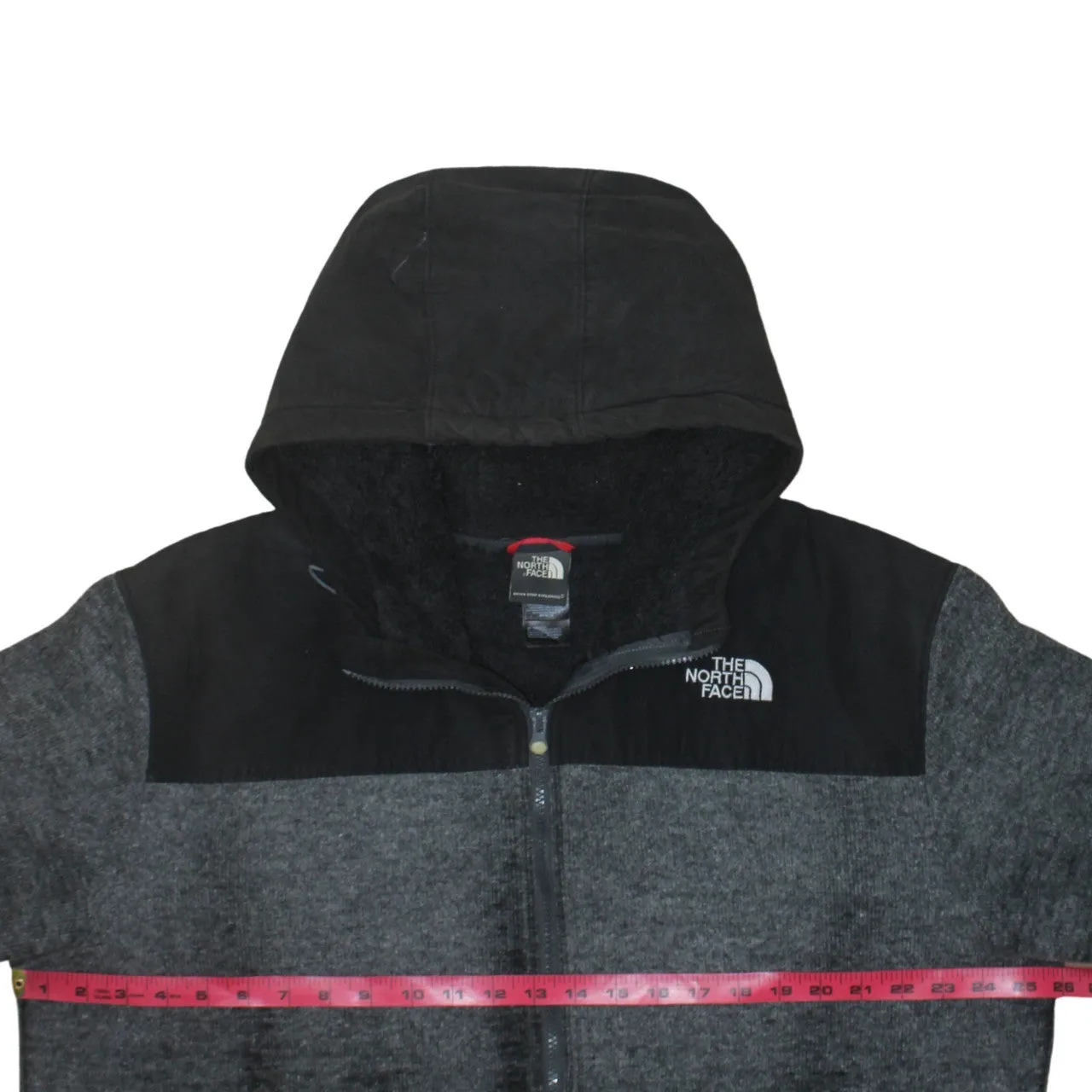 The North Face Grey Black Full Zip Hoodie Men's XXLarge Embroidered Logo Fleece Jacket sold by Vintage Club product image thumbnail 5