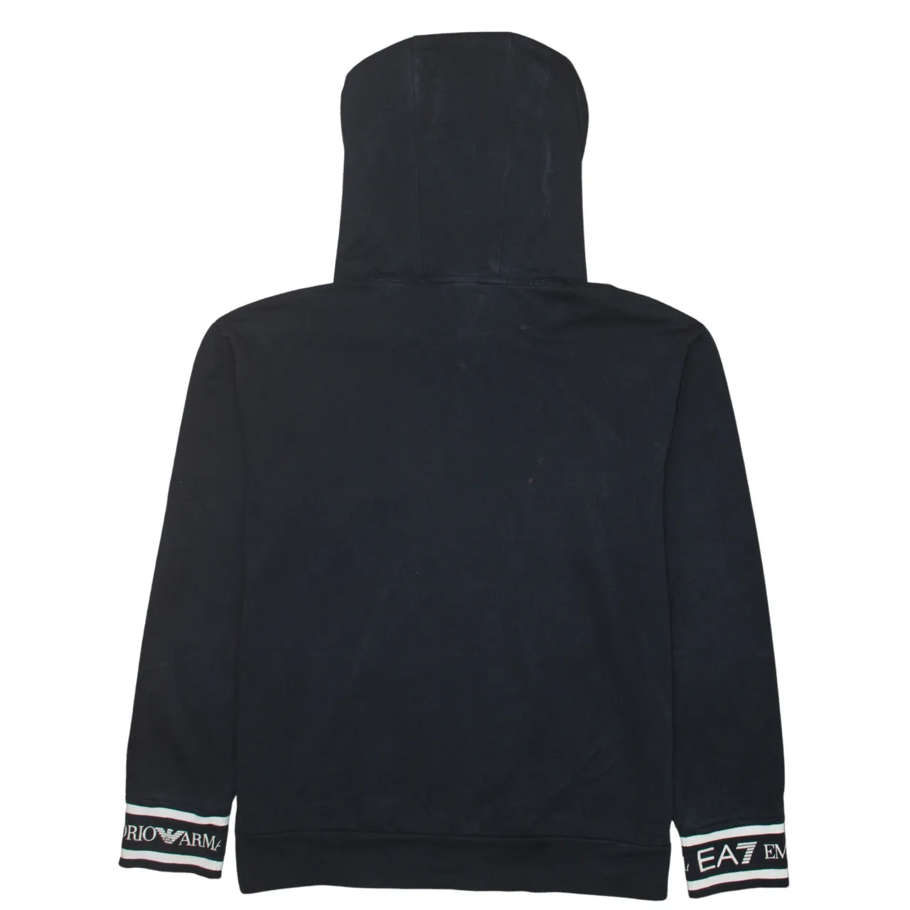Emporio Armani Black EA7 Hoodie Men's Small Logo Tape Cuffs Hooded Sweatshirt Top sold by Vintage Club product image thumbnail 2