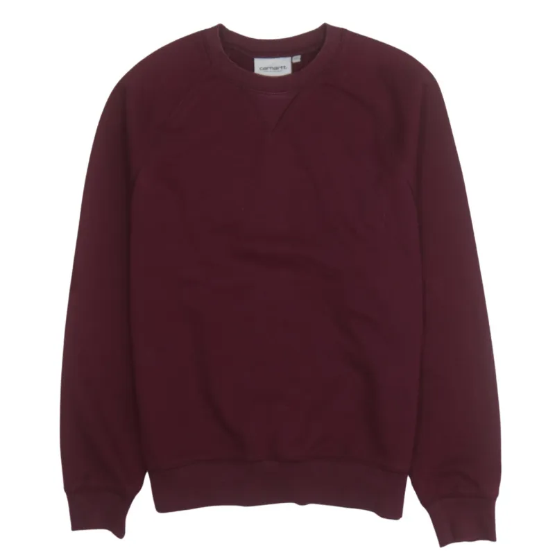 Carhartt Burgundy Sweatshirt Men's XSmall Raglan Sleeve Ribbed Cuffs Chase Pullover Fleece Top made by Carhartt