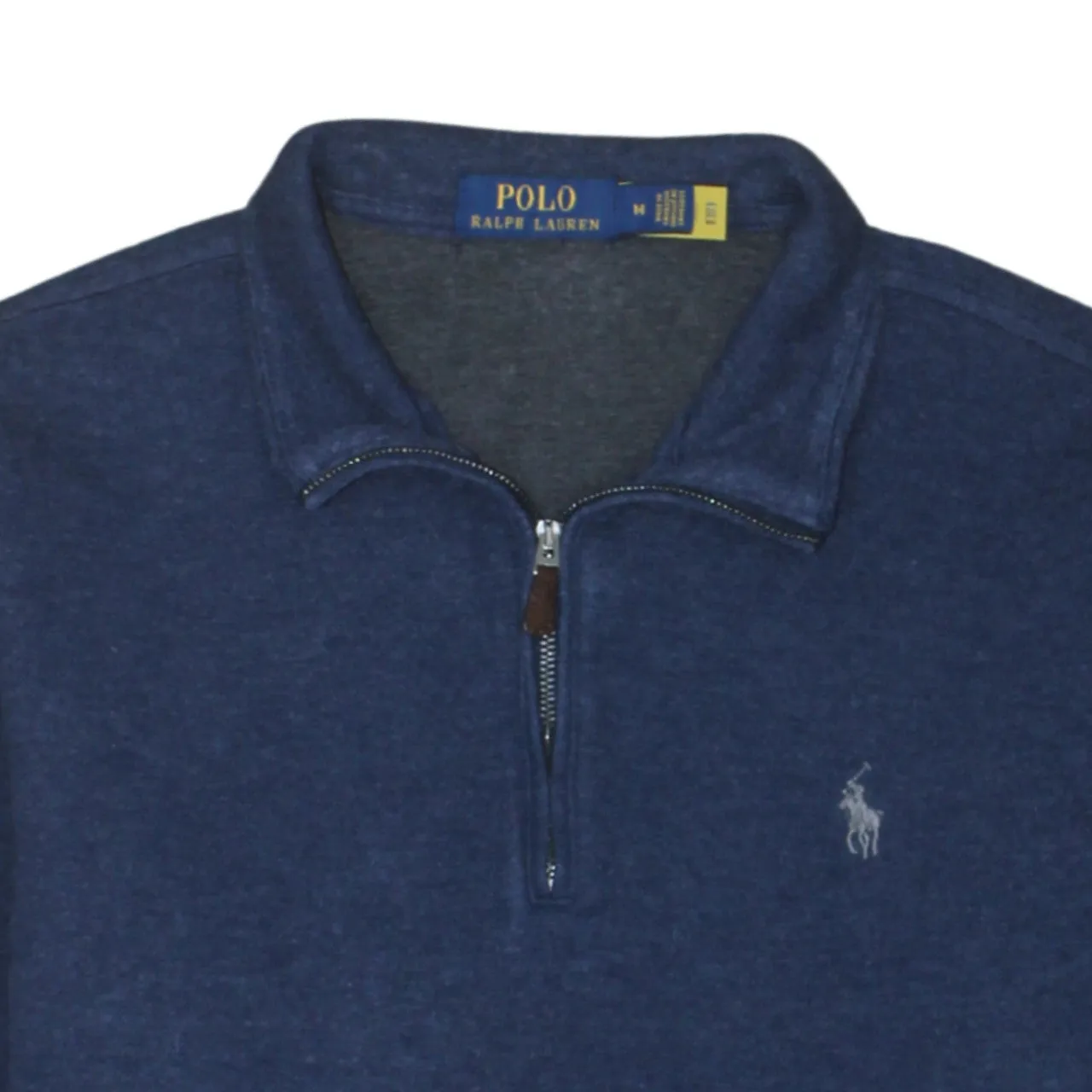Polo Ralph Lauren Navy Blue Quarter Zip Sweatshirt Men's Medium Embroidered Logo Pouch Pocket Pullover sold by Vintage Club product image thumbnail 3