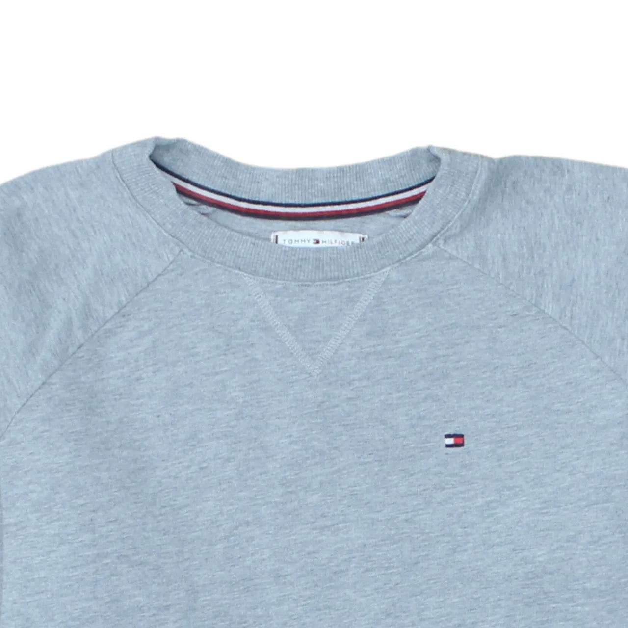 Tommy Hilfiger Light Grey Sweatshirt Men's Small Embroidered Flag Logo Crewneck Pullover sold by Vintage Club product image thumbnail 3