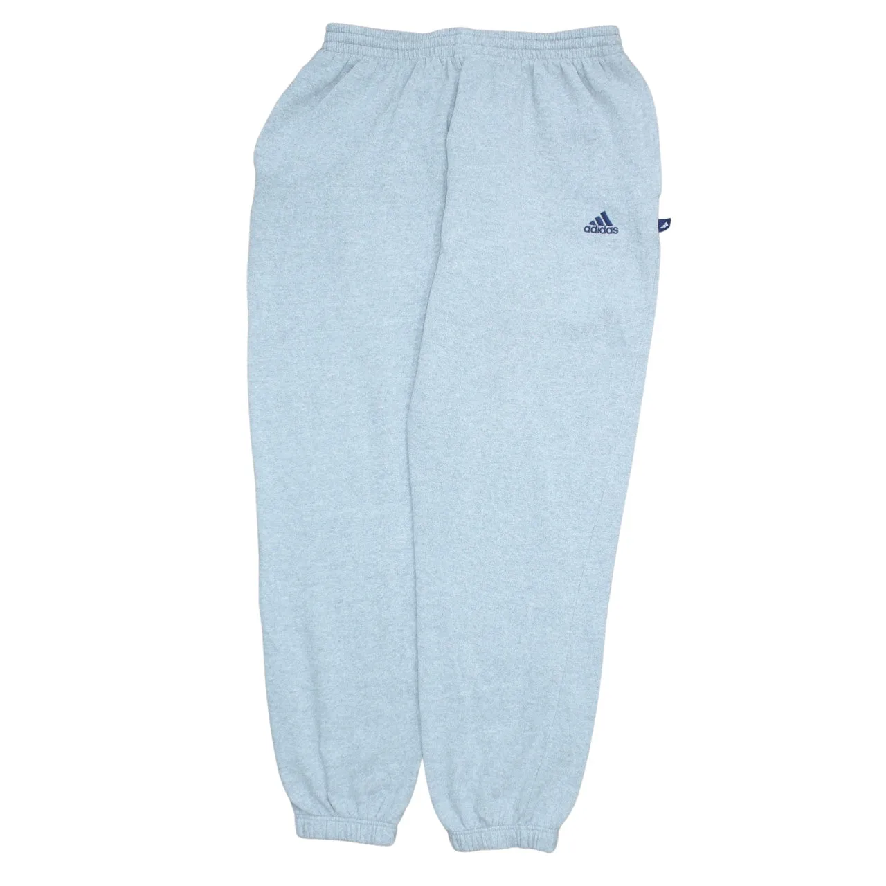 Adidas Light Grey Joggers Men's Large Embroidered Logo Elastic Waist Cuffed Sweatpants sold by Vintage Club