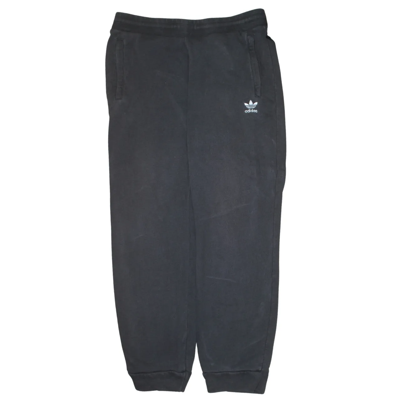 Adidas Black Joggers Sweatpants Men's Large Embroidered Trefoil Logo Elastic Cuffs Loungewear sold by Vintage Club
