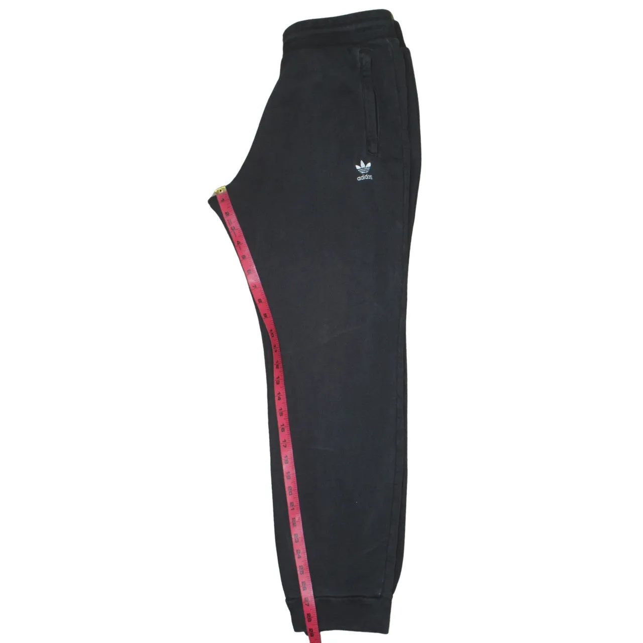 Adidas Black Joggers Sweatpants Men's Large Embroidered Trefoil Logo Elastic Cuffs Loungewear sold by Vintage Club product image thumbnail 5