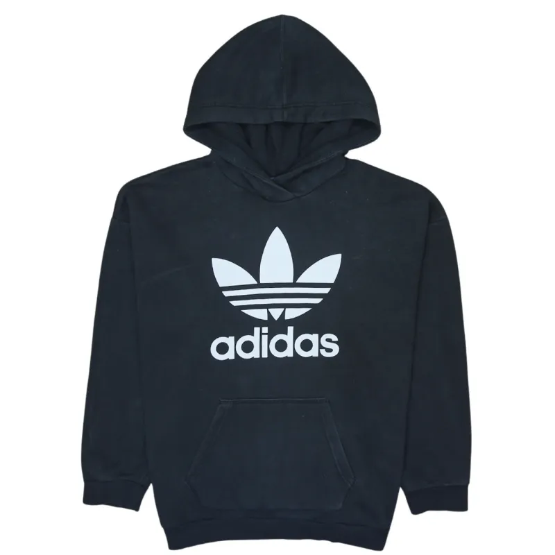 Adidas 90's Spellout Pullover Hoodie Medium Black sold by Vintage Club