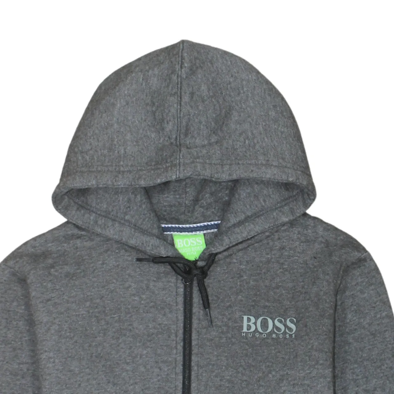 HUGO BOSS Dark Grey Hoodie Women’s Small Zip Front Printed Logo Fleece Sweatshirt sold by Vintage Club product image thumbnail 3