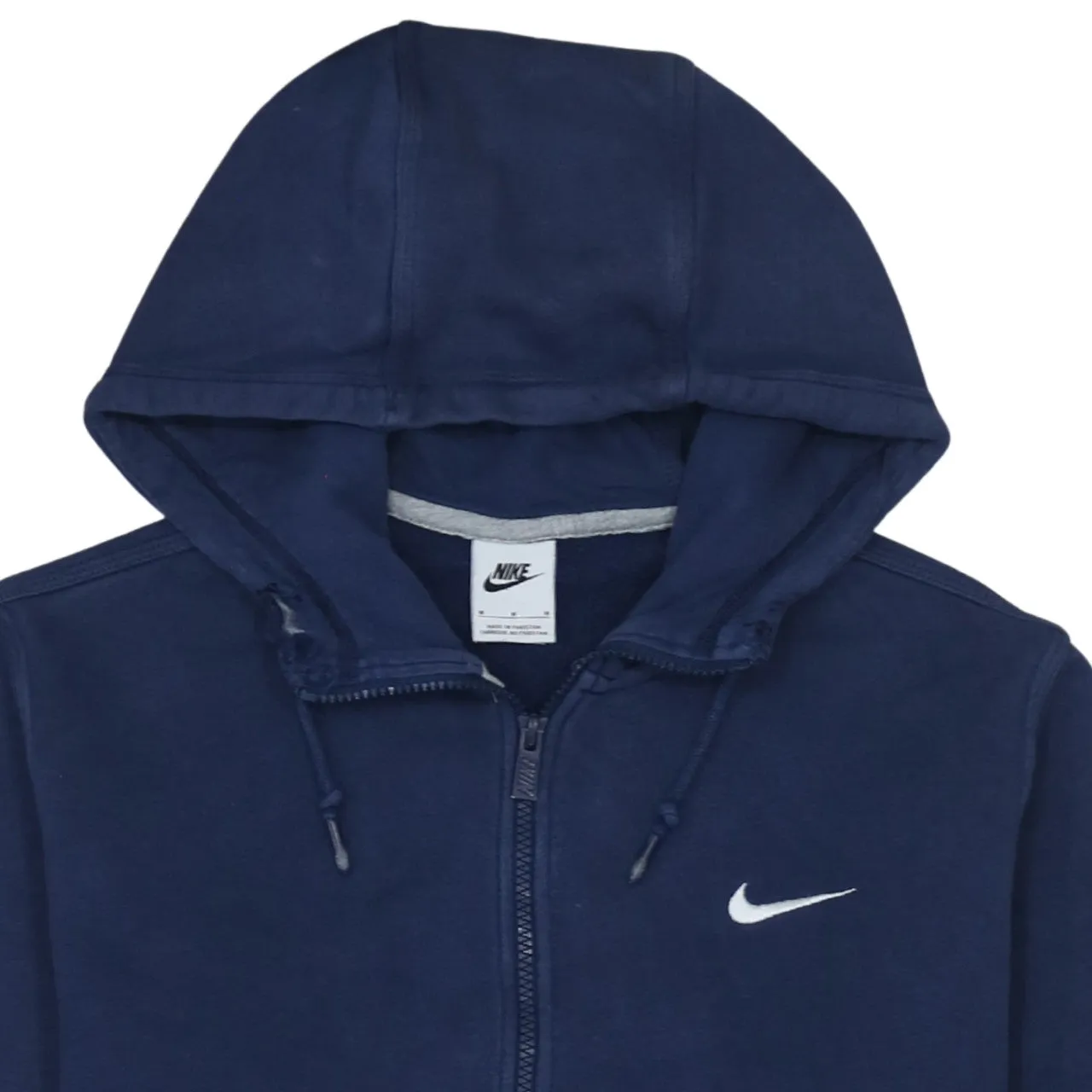 Nike Navy Blue Full Zip Hoodie Men's Medium Embroidered Swoosh Split Pocket Sweatshirt sold by Vintage Club product image thumbnail 3